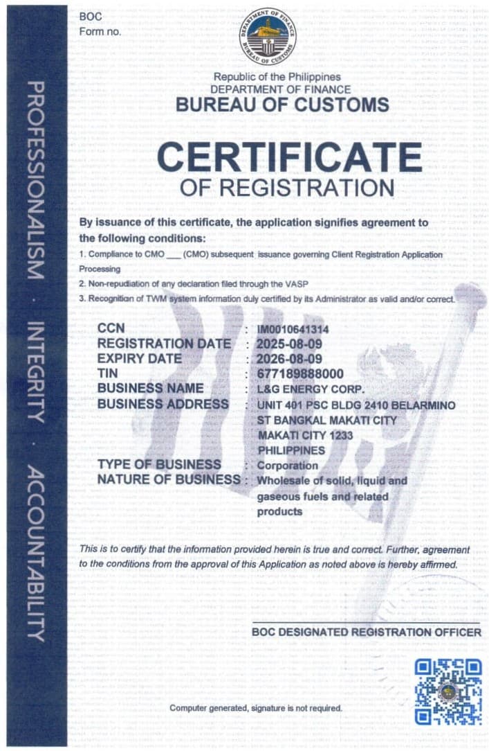 BOC Certificate of Registration