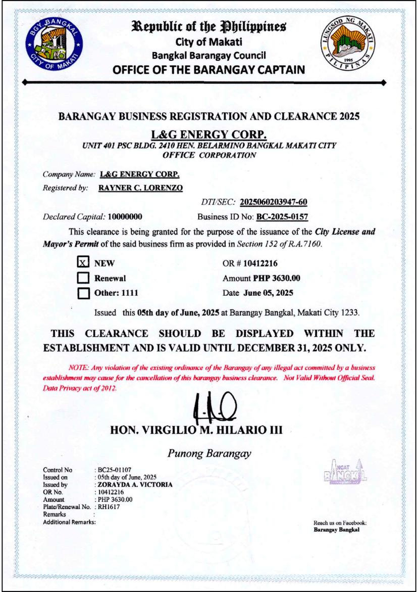 Barangay Clearance